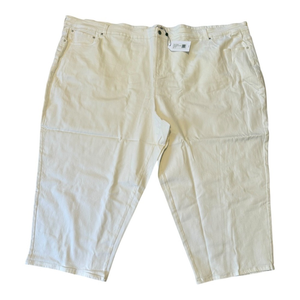 Universal Standard BAE Boyfriend Crop Denim Jeans Size 38 7X White Plus NWT‎